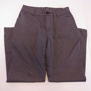 Lee Relaxed Fit Straight Leg Wrinkle Free Black & White Plaid Pants Size 6M